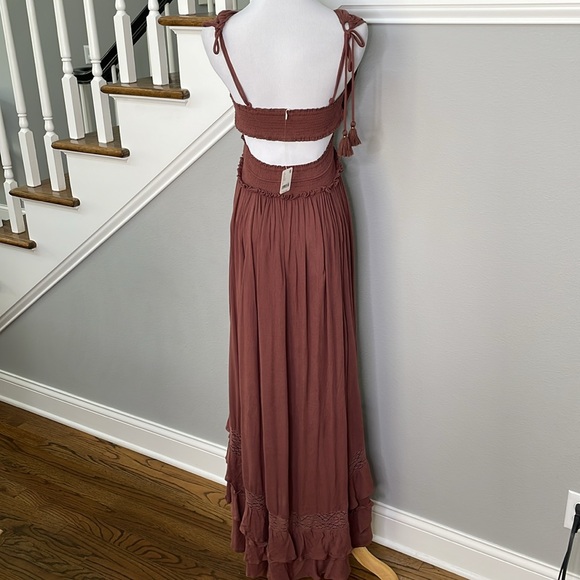 Free People Santa Maria Maxi Dress in Mink/Chocolate - Picture 6 of 8